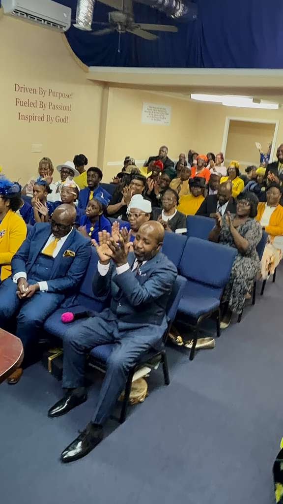 Congregation gathered in worship at One Family in Christ Church
