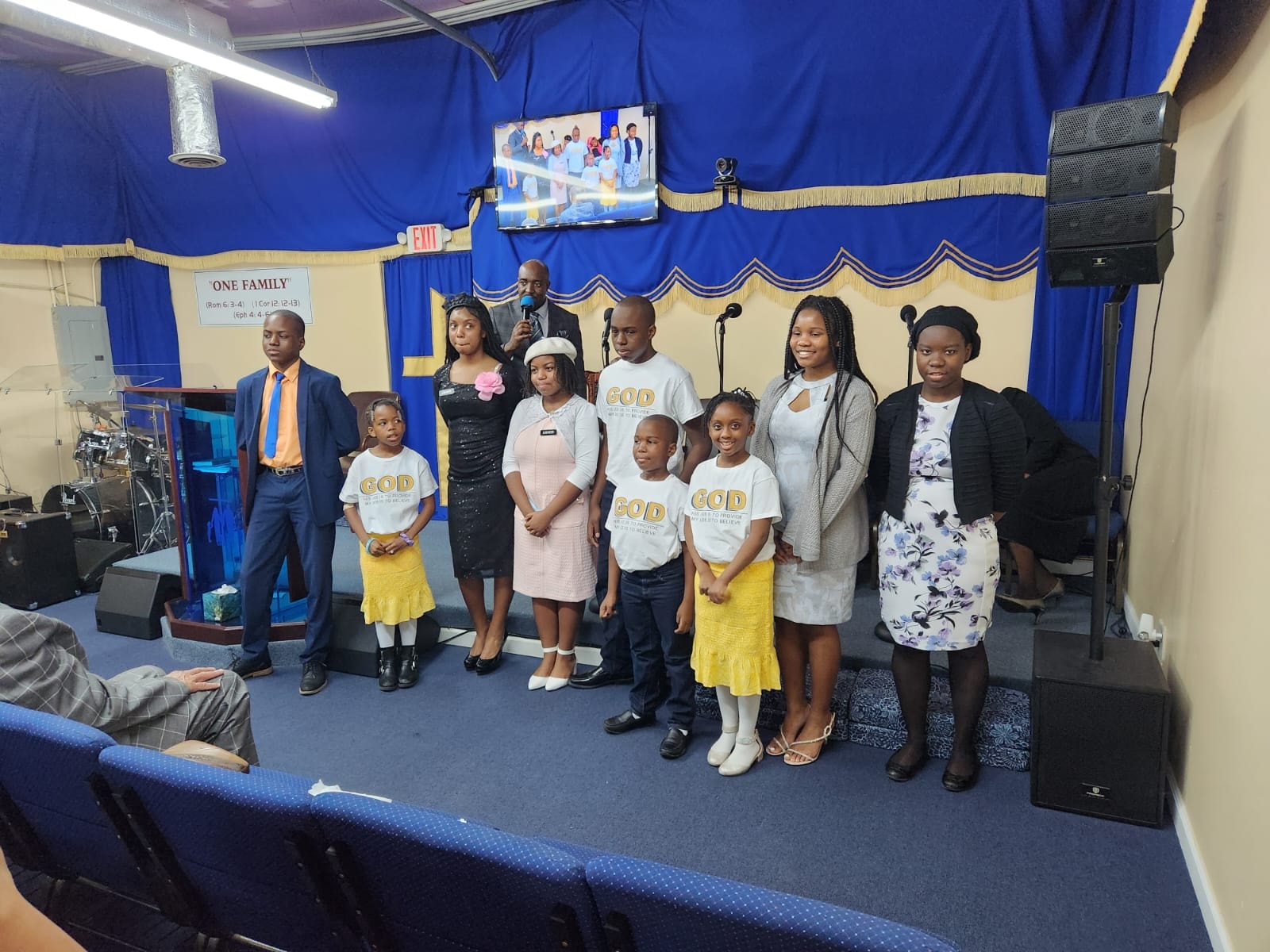 Church congregation at a service